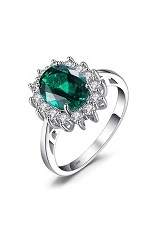 lovely silver emerald gemstone birthstone baby ring